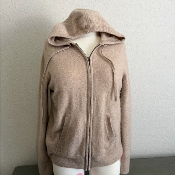 J. Crew Tops - J crew cashmere zip up hooded sweatshirt S